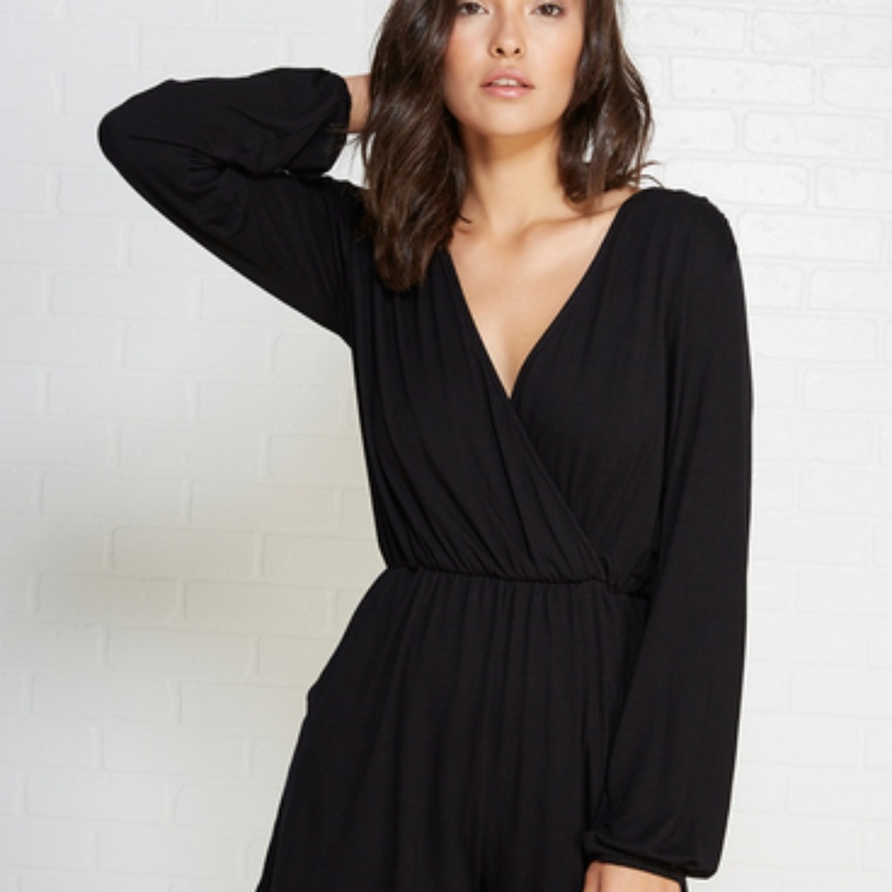 Comfy Long Sleeve Black Romper